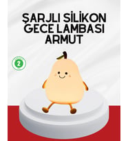 USB Şarjlı Armut Gece Lambası Dokunmatik Renk Değişimli