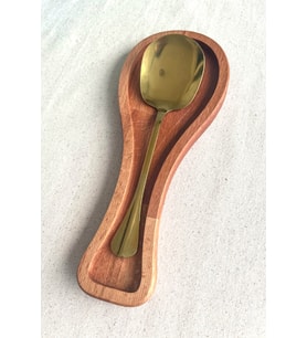Ahşap Kirli Kaşıklık - Kaşık Altlığı / Kepçelik  27x11 cm Doğal Kayın Ağacı