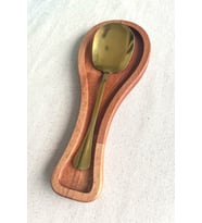 Ahşap Kirli Kaşıklık - Kaşık Altlığı / Kepçelik  27x11 cm Doğal Kayın Ağacı