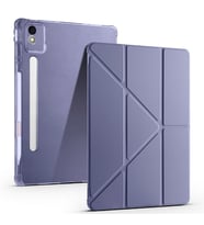 Lenovo Idea Tab Pro 12.7 TB-373FU Uyumlu Kılıf Zore Tri Folding Kalem Bölmeli Standlı Kılıf (Mor)