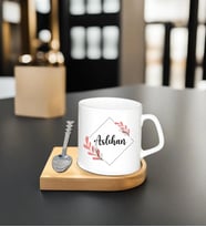 Kişiye Özel Espresso Fincan - Ahşap Altlıklı
