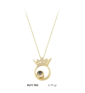 Harem Altın 14 Ayar Altın Harem Altın Kral Tacı Kolye KLY1782
