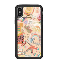 iPhone X Vintage Sticker Tasarımlı Glossy Telefon Kılıfı