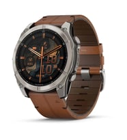 Garmin Fenix 8 – 51mm AMOLED Sapphire Karbon Gri DLC, Deri Kayışlı (Kahverengi)