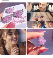 Hande erçel yüzüğü 925 ayar gümüş rodyum kaplama (Pembe)
