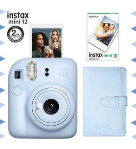 Instax mini 12 Mavi Fotoğraf Makinesi-10'lu Film ve Laporta Albüm Seti