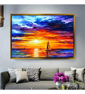 Altın Çerçeveli dekoratif tablo l1248 (Gold)