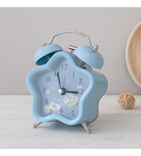 Çift Zilli Metal Masa Çalar Saat (8.8 cm) - Pilli & Işıklı