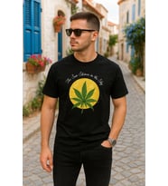 Ön Ve Arka Baskılı Oversize Bisiklet Yaka T-shirt- Siyah