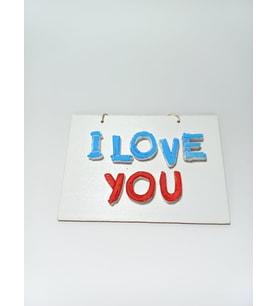 I Love You Yazısı Küçük Alçı Harf Tablo