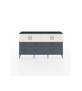 Arges Konsol 4 Raflı 6 Çekmeceli 4 Kapaklı 176x30x99 Antrasit-Aytaşı/Antrasit