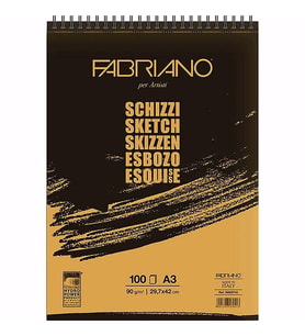 Fabriano Sketch Spiralli Çizim Defteri 90g A3 100 Yaprak