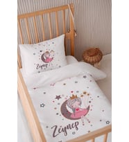 %100 Pamuk Saten Isme Özel 100x150 Bebek Yatak Nevresim Seti