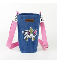 Woodycord 1 Litrelik Kot Termos Matara Kılıfı Unicorn Pembe Askı (Çok Renkli)