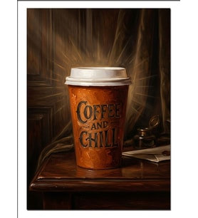 Al Götür Kahve Bardağı Coffee Chill Dekoratif Kanvas - Mdf Ahşap Tablo