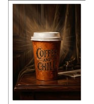 Al Götür Kahve Bardağı Coffee Chill Dekoratif Kanvas - Mdf Ahşap Tablo