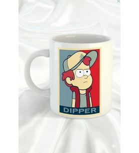 "Rick and Morty " Dipper Tasarımlı Hediyelik Porselen Kupa Bardak (Beyaz)