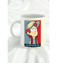 "Rick and Morty " Dipper Tasarımlı Hediyelik Porselen Kupa Bardak (Beyaz)