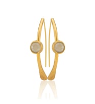 Kadir Jewellery 22 Ayar Altın Kaplama Kadın Taşlı Küpe -El İşçiliği Ve Hipoalerjenik Küpe