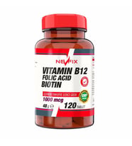 Nevfix Vitamin B12 Folic Acid Biotin 1000 Mcg 120 Tablet
