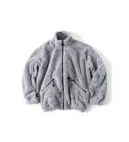 Gri Fermuarlı Oversize Pelüş Ceket