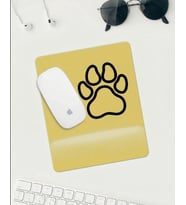 Sevimli Kedi Pati Desenli Mousepad –Sarı Zemin Kaymaz Tabanlı Mouse Pad