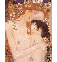 Gustav Klimt Anne ve Çocuk Sayılarla Boyama Seti 40x50 cm (Tuvale Gerili)