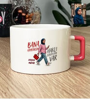 Kişiye Özel Karikatürlü Bana Hayransın Lüks Fincan Doğum Günü Hediyesi