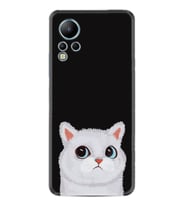 Infınix Note 12 Kılıf Resimli Desenli Silikon Platinium Series White Cat 1835