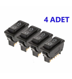 ÜNIVERSAL OK ISARETLI CAM DÜGMESI ANAHTARI 5 PINLI  (4 ADET)