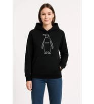 Nihilist Penguen Özel Tasarım Oversize Kapüşonlu Sweatshirt - Siyah