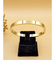 Unisex Gold Renk Çelik Kelepçe Bileklik