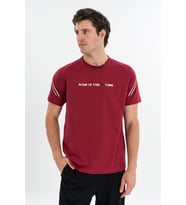 Maraton Comfort Erkek Bisiklet Yaka Bordo T-shirt