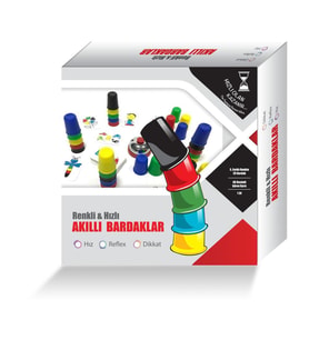 Hızlı Süper Bardaklar Pratik Akıllı Bardaklar Eğitici Zeka Oyunu Çocuk ve Aile Kutu Oyunu