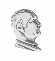 925 Ayar Gümüş Atatürk Silueti Yaka Rozeti (Siyah)