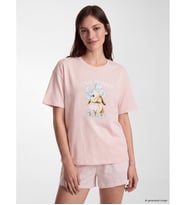 LCW DREAM Pembe Baskılı Kadın Şortlu Pijama Takımı