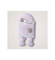 Pembe Kız Bebek Kundağı - Ayaklı Dış Kundak & Bebek Battaniyesi - %100 Pamuklu