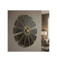 VERTEX MODEL DUVAR SAAT DEKORASYON 45 cm SİYAH GOLD