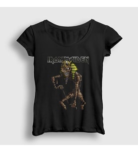 Presmono Kadın Siyah Mummy Iron Maiden T-Shirt 86951tt