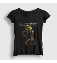 Presmono Kadın Siyah Mummy Iron Maiden T-Shirt 86951tt