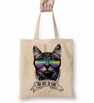 Too Cute To Care Cat Kedi Dj Bez Çanta Uzun Saplı