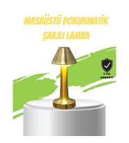 Mey İthalat® LED Masa Lambası 3 Renk Ayarlı Şarjlı Kablosuz Modern Tasarım