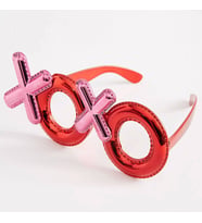 Kırmızı Renk Xoxo Yazılı Parti Gözlüğü 17x7 cm
