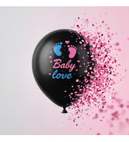 Pembe Konfetili Cinsiyet Balonu