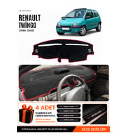 RENAULT TWINGO (1998-2000) Uyumlu Torpido Örtüsü Torpido Kılıfı - Siyah Kırmızı