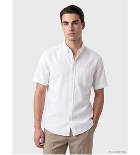 LCWAIKIKI Classic Beyaz Regular Fit Kanvas Erkek Gömlek