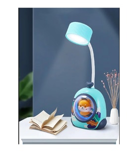 Yaratıcı Tasarımlı Göz Koruyucu LED Masa Lambası, Çalışma ve Gece Işığı (Krem)