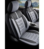 Renault Symbol Asya Monza Gri Tay Tüyü Oto Koltuk Kılıfı Tam Set-Kolay Montaj-Terletmez-Ortopedik 2008-2017