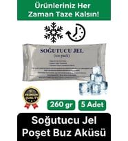 Premium Güvenli Malzeme Dayanıklı Yolculuk Seyahat Yiyecek Soğutucu Jel Poşet Buz Aküsü 260gr 5 Adet
