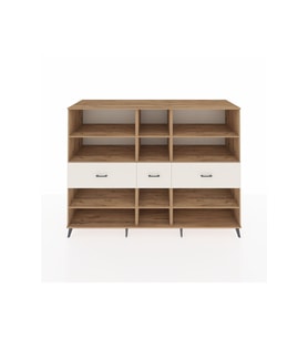 Kronos Dolap 9 Raflı 3 Çekmeceli  220x59x163 Çam-Çam/Aytaşı